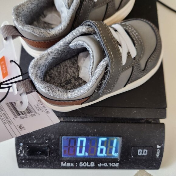 Carter's Just One You Baby Boys' Karson First Walker Sneakers - Gray Sz 3 Hook a - Picture 13 of 13